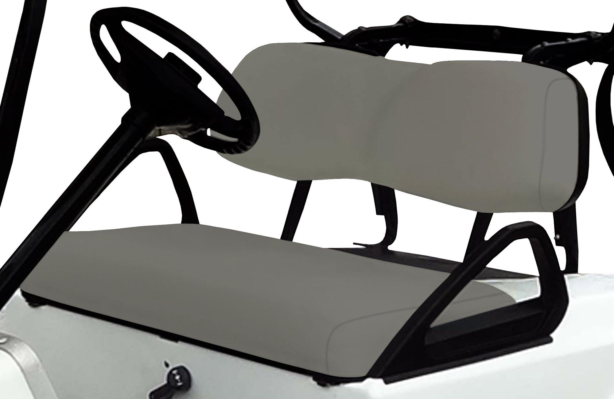 Custom Golf Cart Front Seat Replacement & Covers Set (White/Gray Carbon  Fiber)