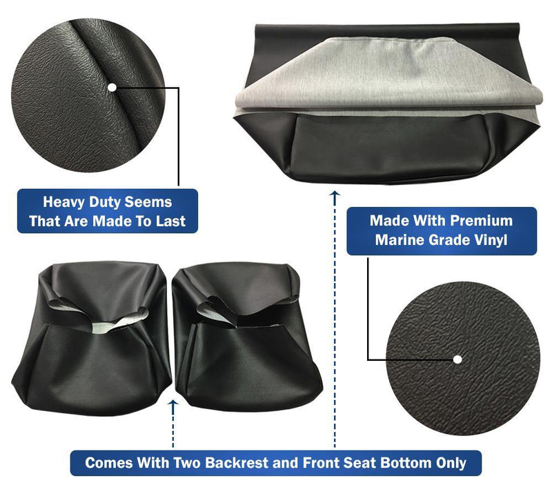 Black Yamaha G2 Replacement Seat Cover Set - GolfCartSeatCover.com