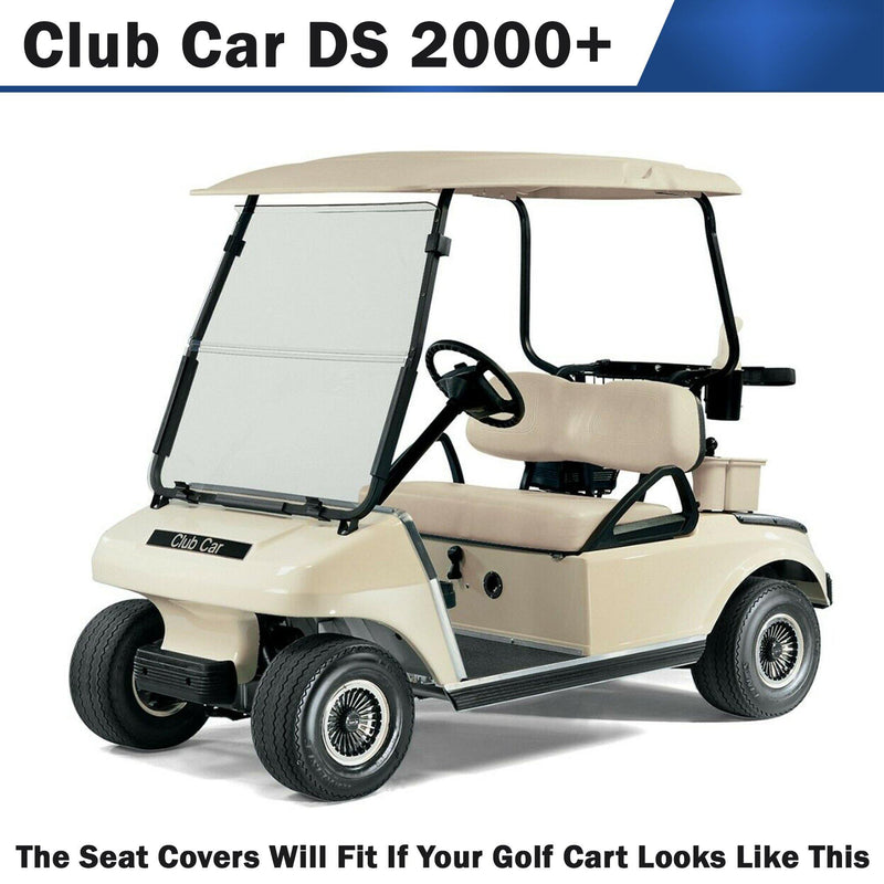 Orange Club Car DS Front Replacement Seat Cover Set - GolfCartSeatCover.com