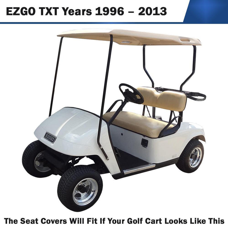 Black EZGO TXT Front Replacement Seat Cover Set - GolfCartSeatCover.com