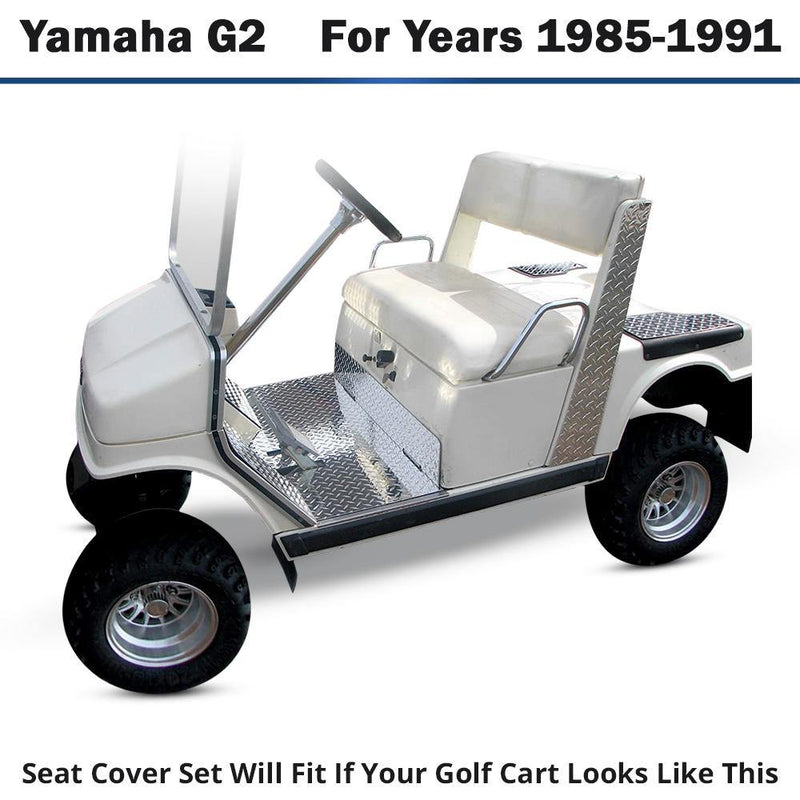Black Yamaha G9 Replacement Seat Cover Set - GolfCartSeatCover.com